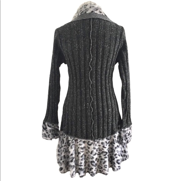 Sioni Leopard Mixed Patchwork Ruffle Sweater - Picture 2 of 11